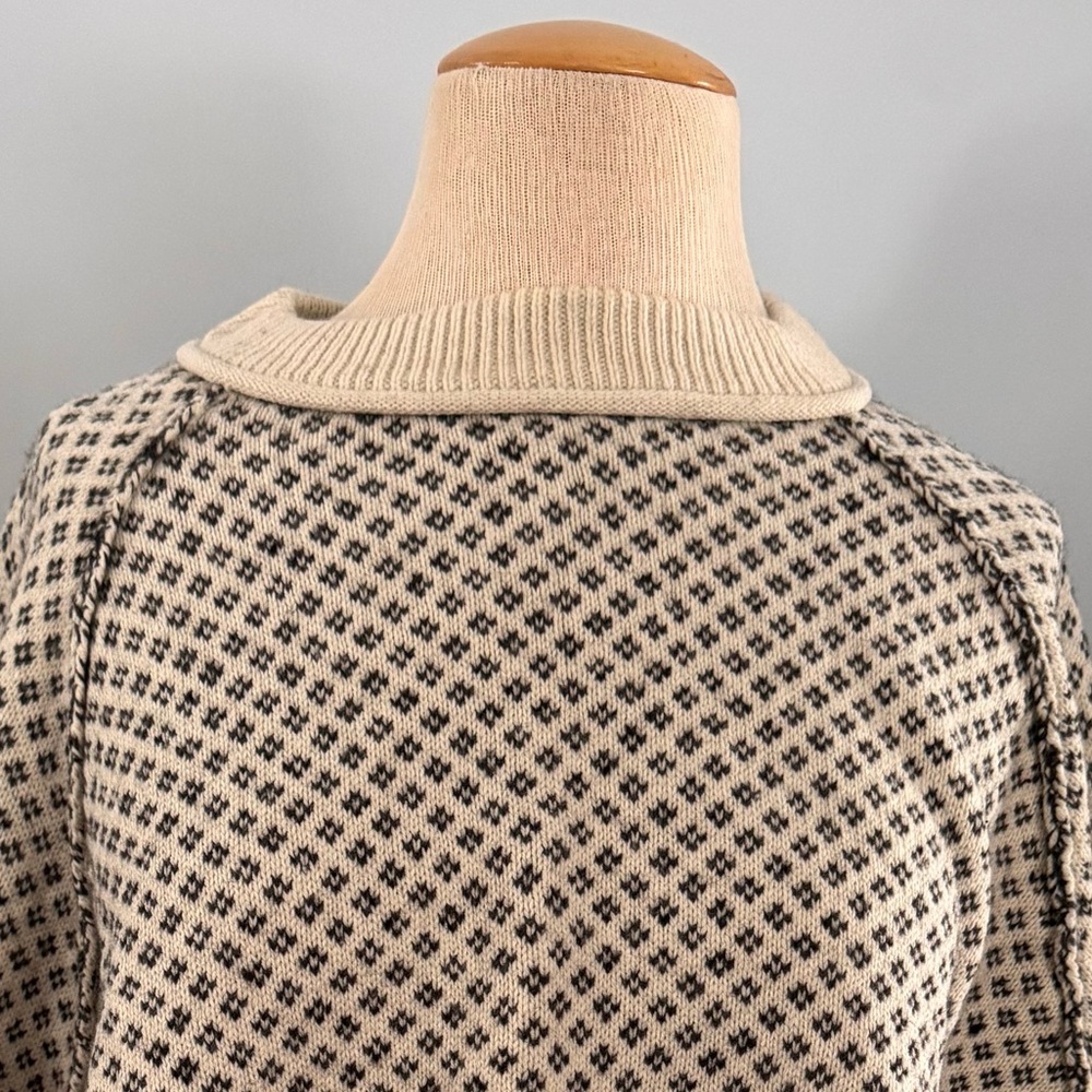 Free People “As if” Pullover Sweater in ivory combo by We the Free NEW Sz L - Picture 8 of 13